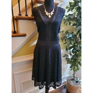 Love Squared Women's 2x Plus Size V Neck Lace Dress, Black, $59, NWT